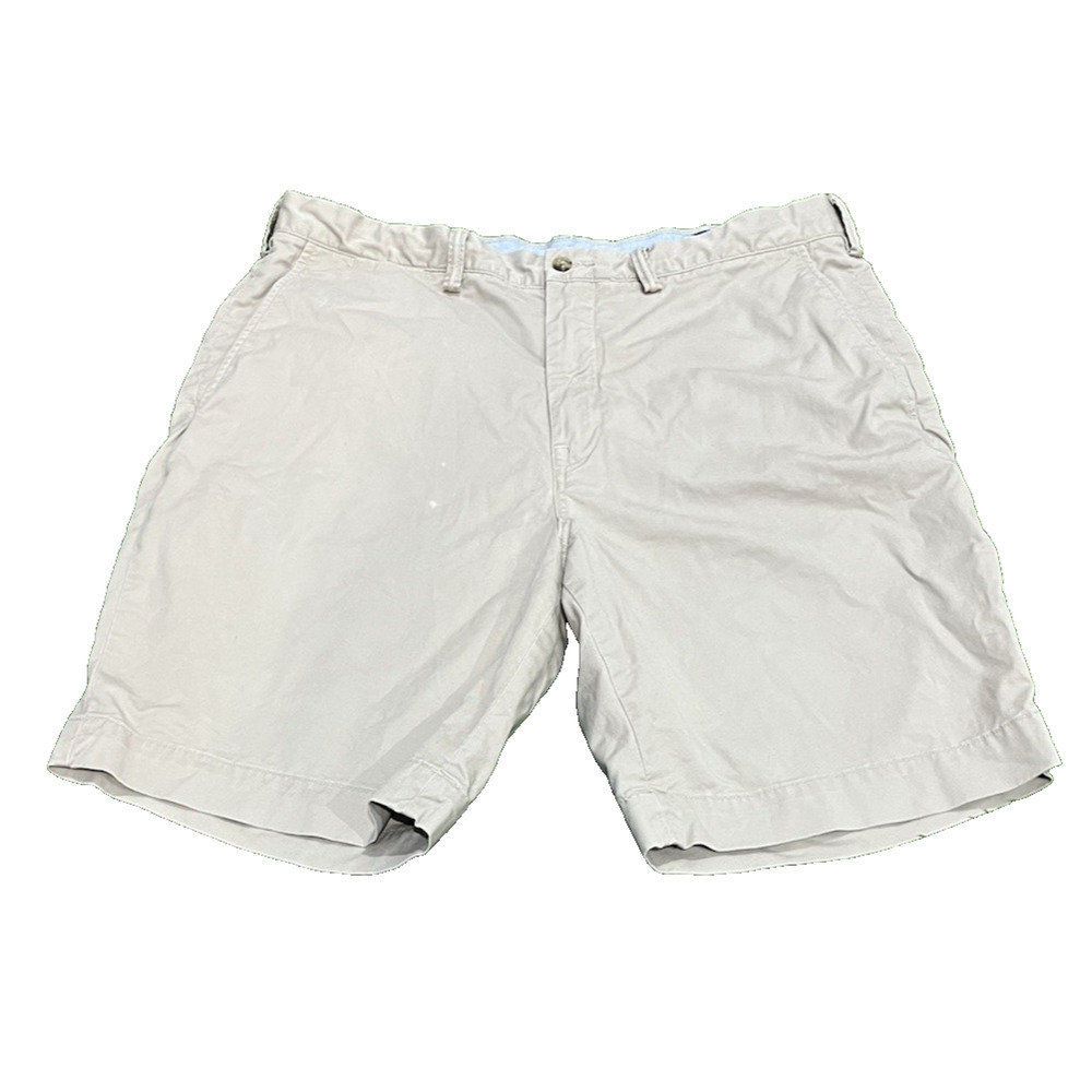 Ralph Lauren Mens Stretch Classic Fit Flat Front Chino Shorts Beige 36 9" **